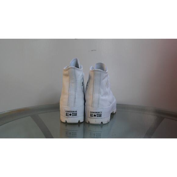 Converse High Top Lugged Platform Shoes White Leather 567165C Women Size 11 - Picture 6 of 7